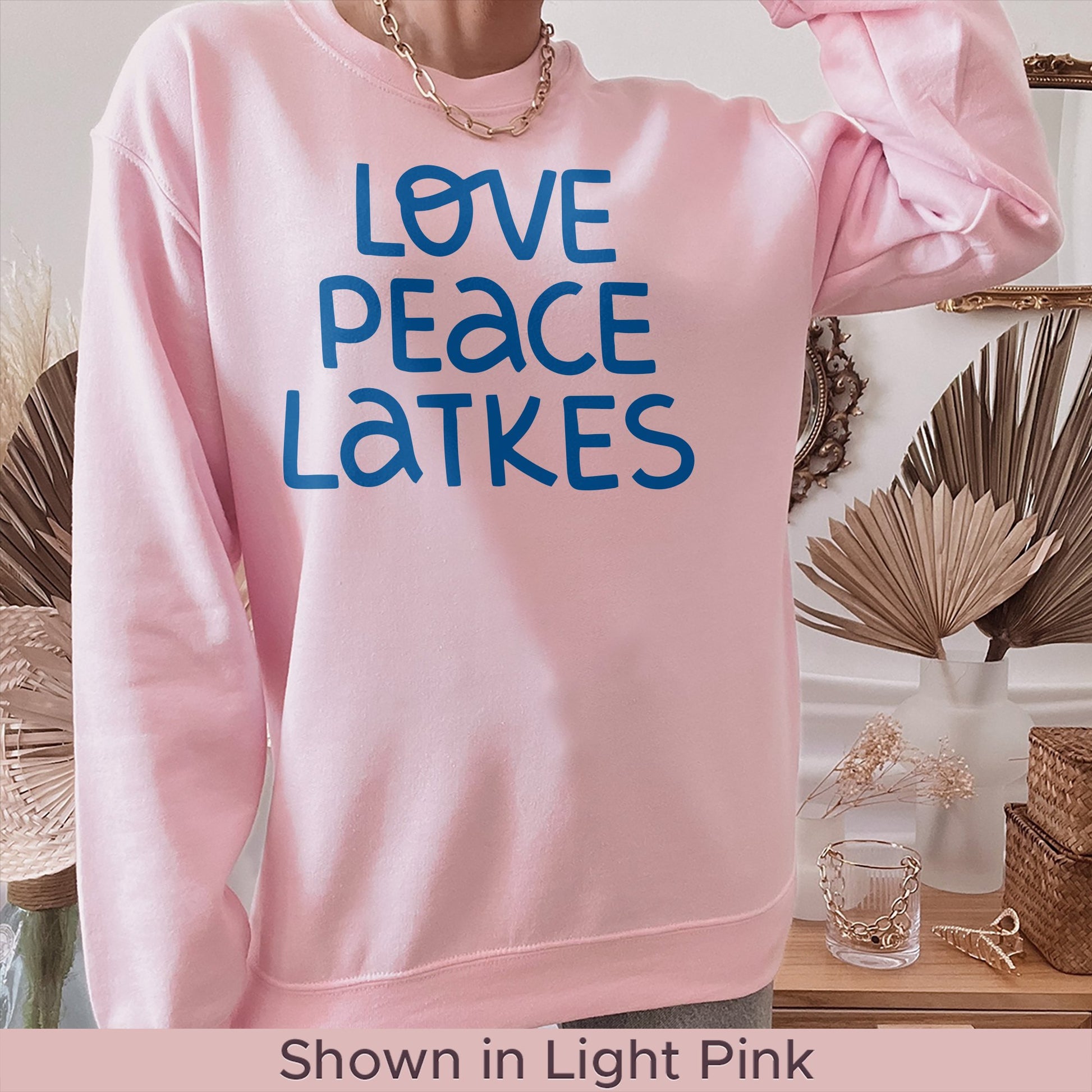 Hanukkah Sweatshirt, Love Peace Latkes - Mardonyx Sweatshirt