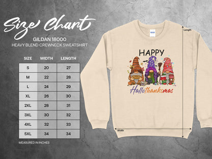 Happy Hallothanksmas, Gnome Halloween Sweatshirt, Halloween Crew Neck - Mardonyx Sweatshirt