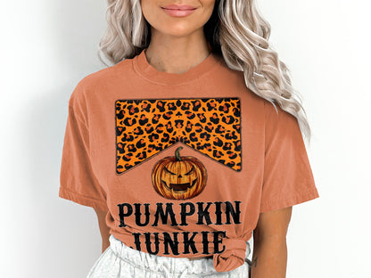 Women's Pumpkin Junkie  Halloween Funny T-Shirt