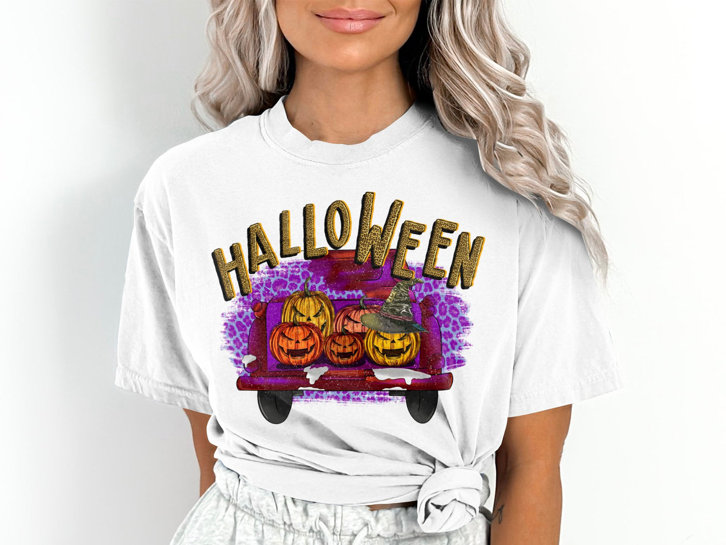 Women's Halloween Farm Fresh Truck T-Shirt, Halloween Shirt For Women