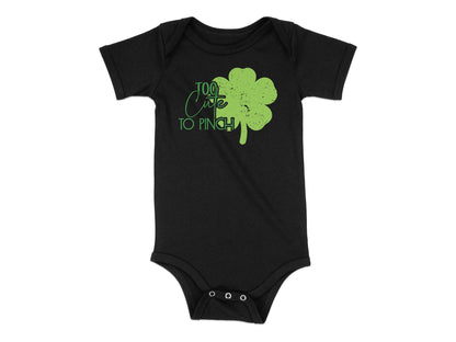 Baby Too Cute To Pinch Shamrock Bodysuit - Mardonyx T-Shirt 24M / Black