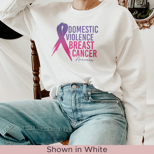 Domestic Violence Breast Cancer Awareness Sweatshirt - Mardonyx Sweatshirt