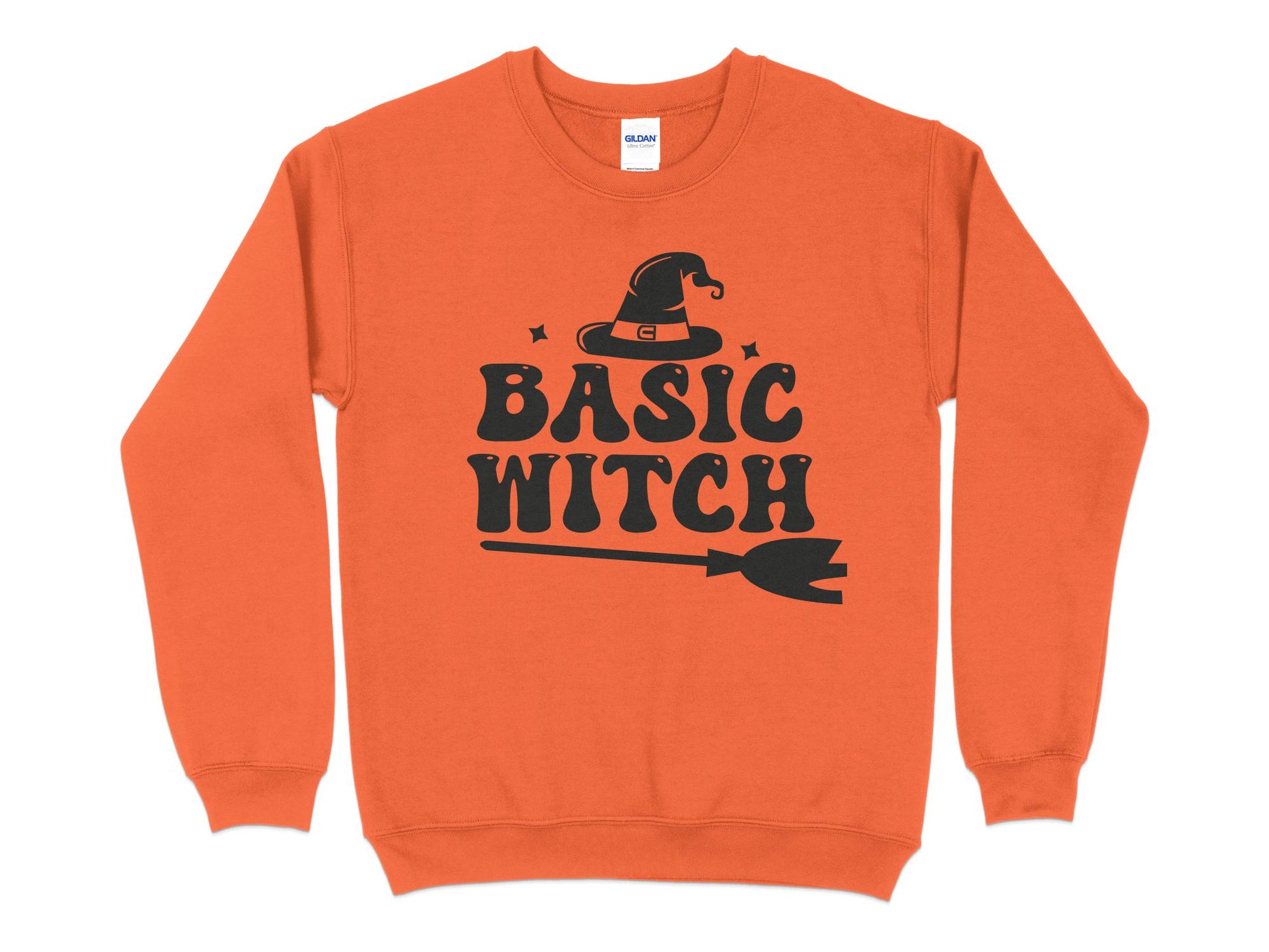 Halloween Sweatshirt for Women Basic Witch, Funny Halloween Sweater - Mardonyx Sweatshirt S / Orange