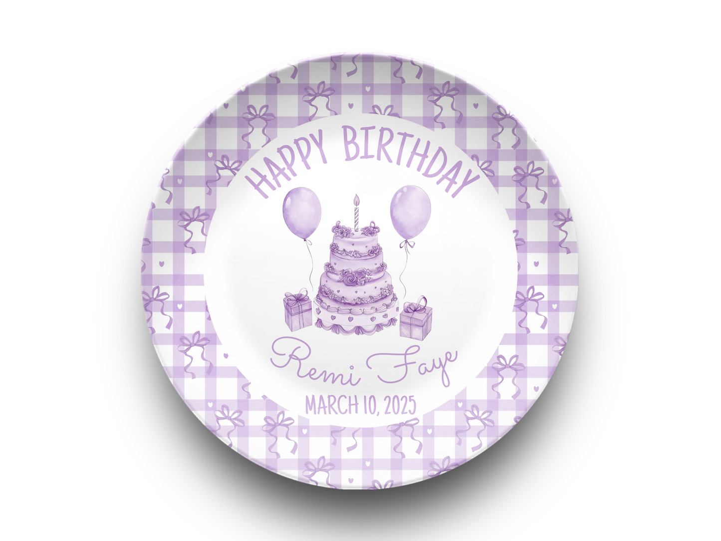 Personalized Birthday Plate for Girls - Keepsake Party Gift - Smash Cake Plate