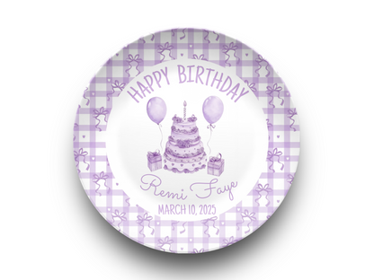 Personalized Birthday Plate for Girls - Keepsake Party Gift - Smash Cake Plate