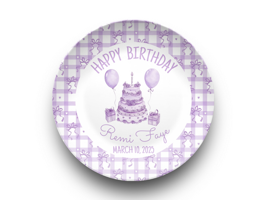 Personalized Birthday Plate for Girls - Keepsake Party Gift - Smash Cake Plate
