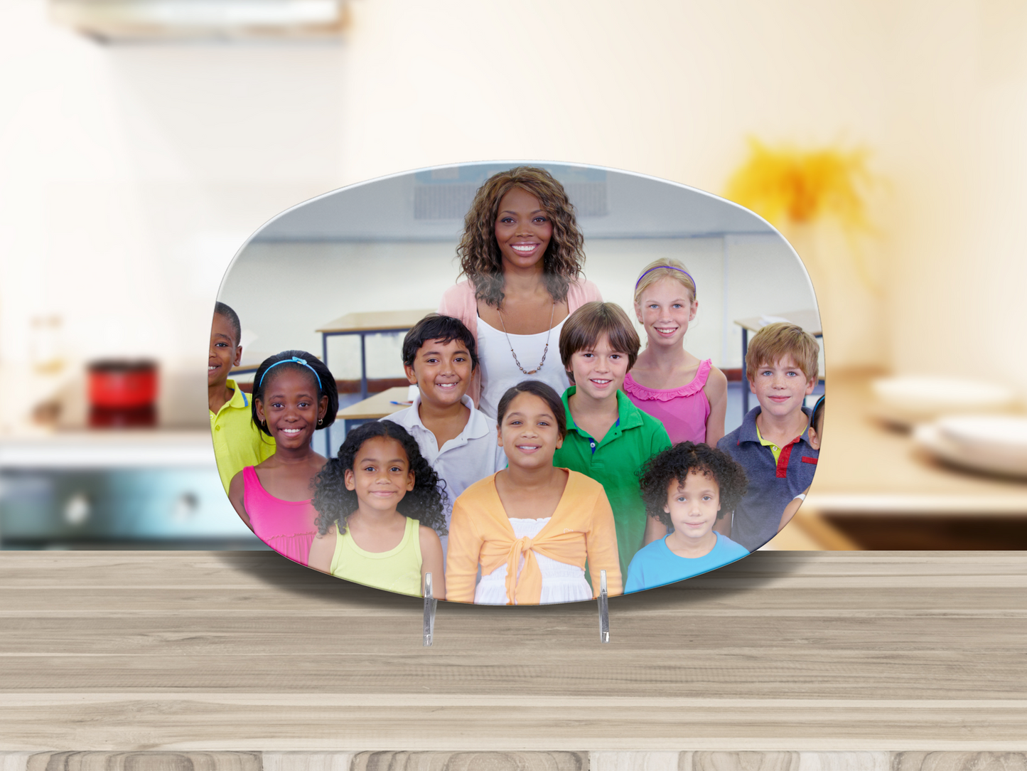 Personalized Teacher Photo Platter – Custom Classroom Gift – Unbreakable, Dishwasher & Microwave Safe, Made in USA