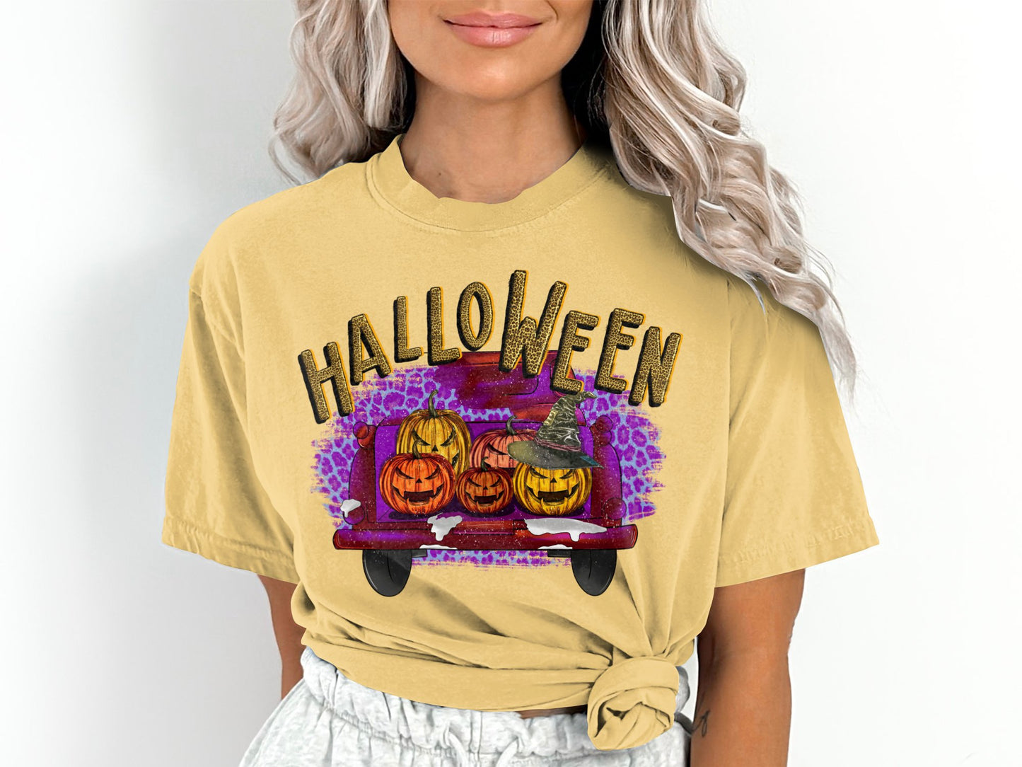 Women's Halloween Farm Fresh Truck T-Shirt, Halloween Shirt For Women