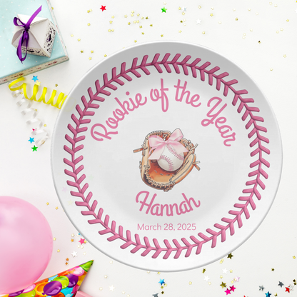 Baseball Rookie Girl Plate