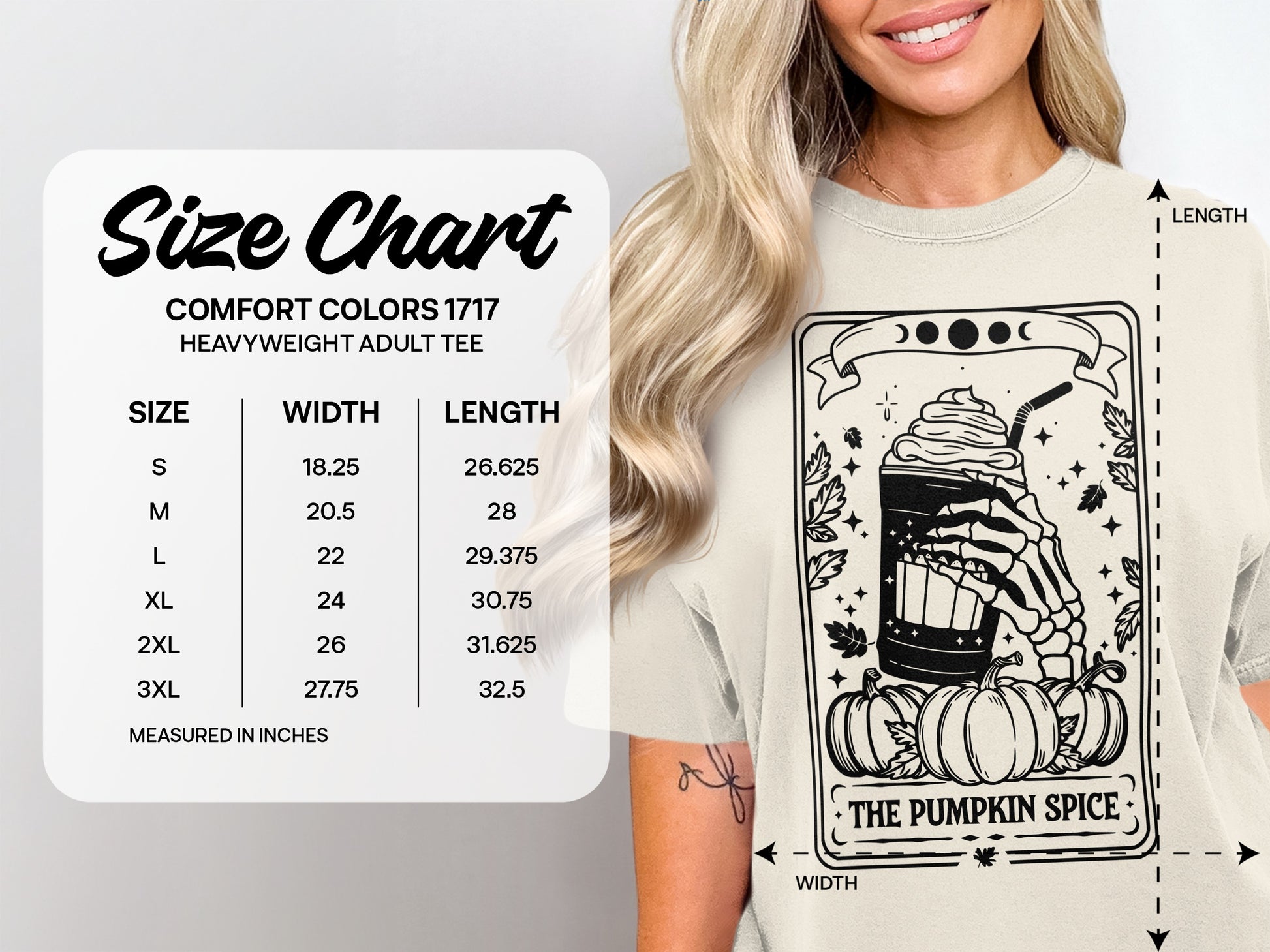 The Pumpkin Spice Halloween Tee with Skeleton Hand Design