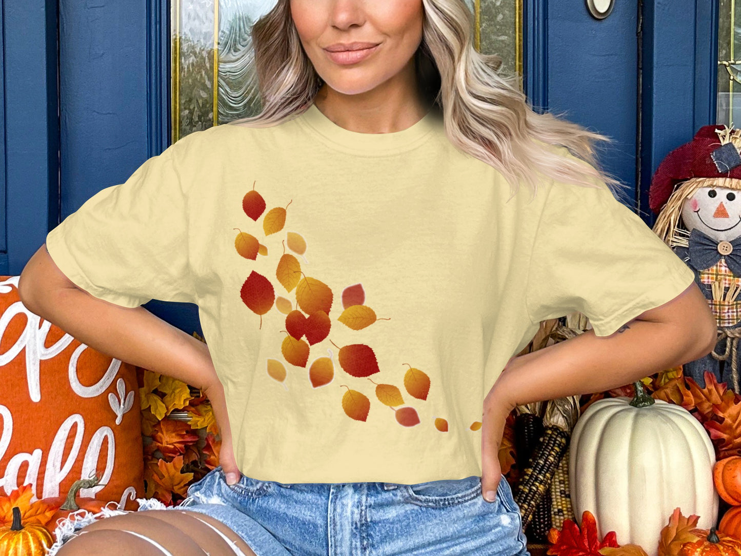 Autumn Leaves Graphic Tee for Fall Season