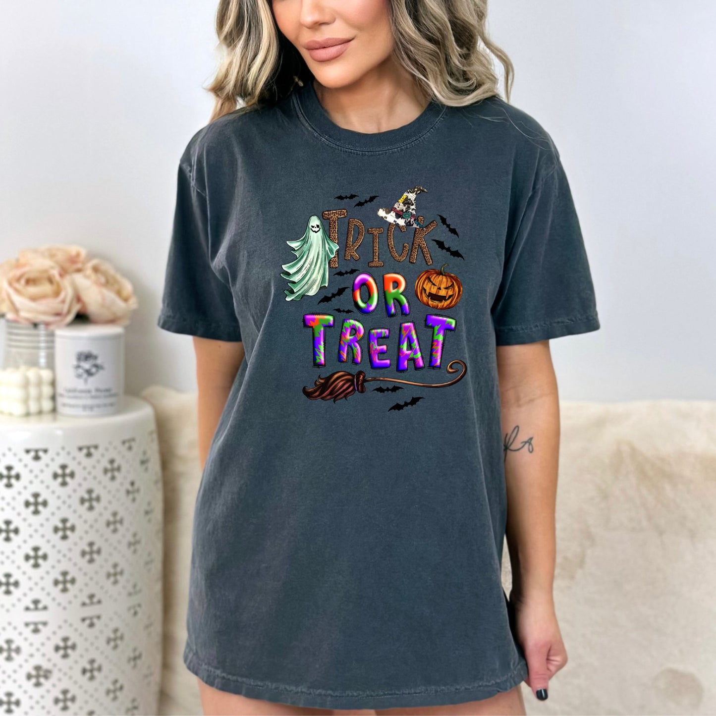 Women's Trick or Treat Halloween T-Shirt