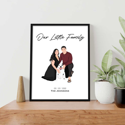 Custom Family Portrait Drawing Framed Poster - Mardonyx Artwork