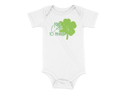 Baby Too Cute To Pinch Shamrock Bodysuit - Mardonyx T-Shirt 24M / White