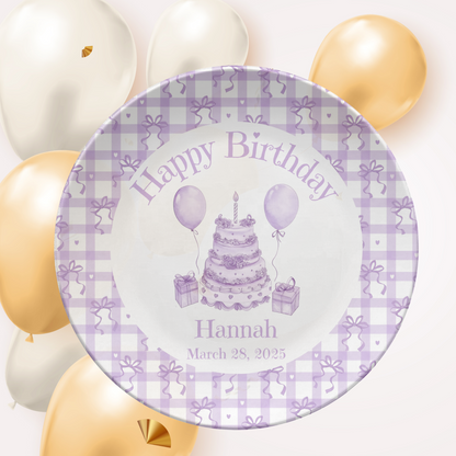 Purple Coquette Birthday Plate