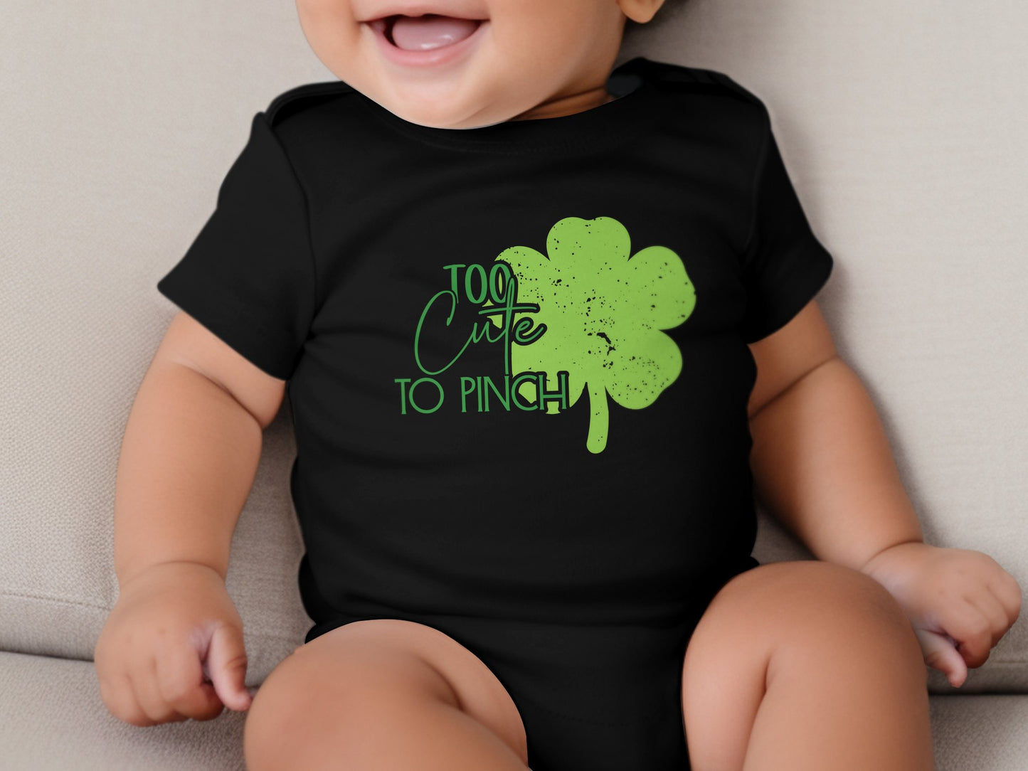 Baby Too Cute To Pinch Shamrock Bodysuit - Mardonyx T-Shirt