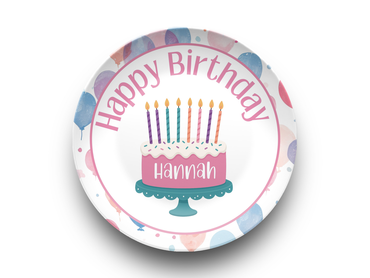 Personalized Birthday Plate, Happy Birthday Name Cake Plate for Girl