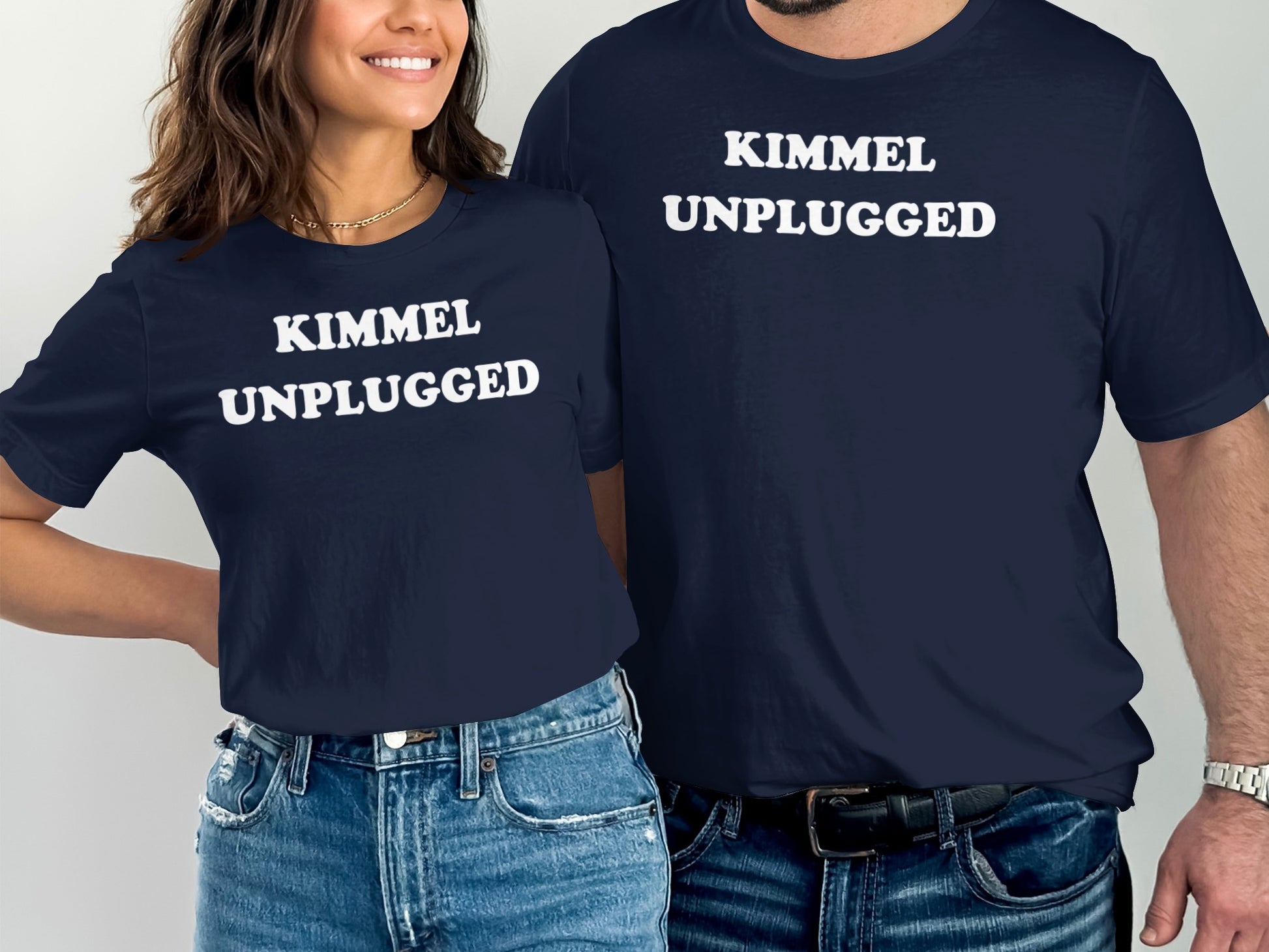 Kimmel Unplugged Funny Matching Couple Shirt product type