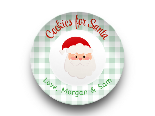 Personalized Santa Plate, Unbreakable Cookies for Santa Plate Set, Christmas Eve Plate, Christmas Gifts for Kids, Cookies and Milk for Santa