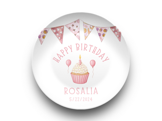 Personalized Birthday Plate - Custom Plastic Non-Breakable Keepsake - First Birthday Gift - Kids Party Decor - 1st Birthday Celebration