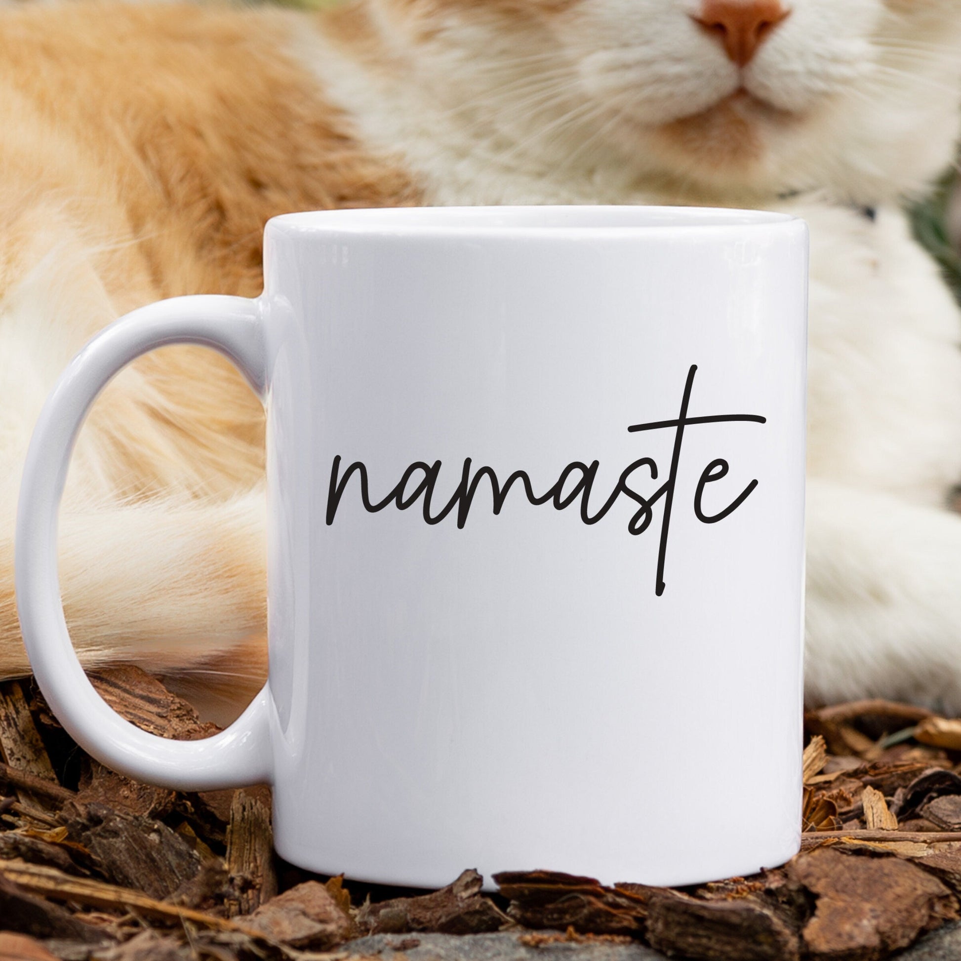 Namaste Coffee Tea Mug, Yoga Mug, Gift for Yoga Instructor, Namaste Decor