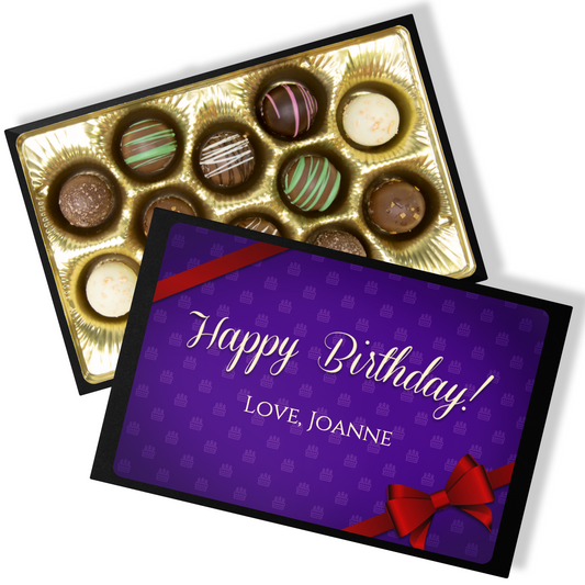 Happy Birthday Chocolate Gift, Chocolate Truffles Personalized With Your Name