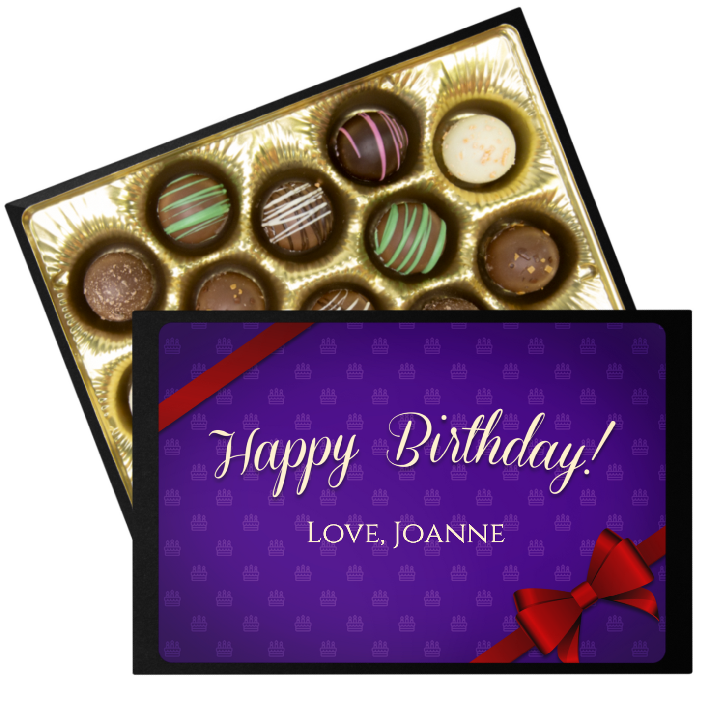 Happy Birthday Chocolate Gift, Chocolate Truffles Personalized With Your Name