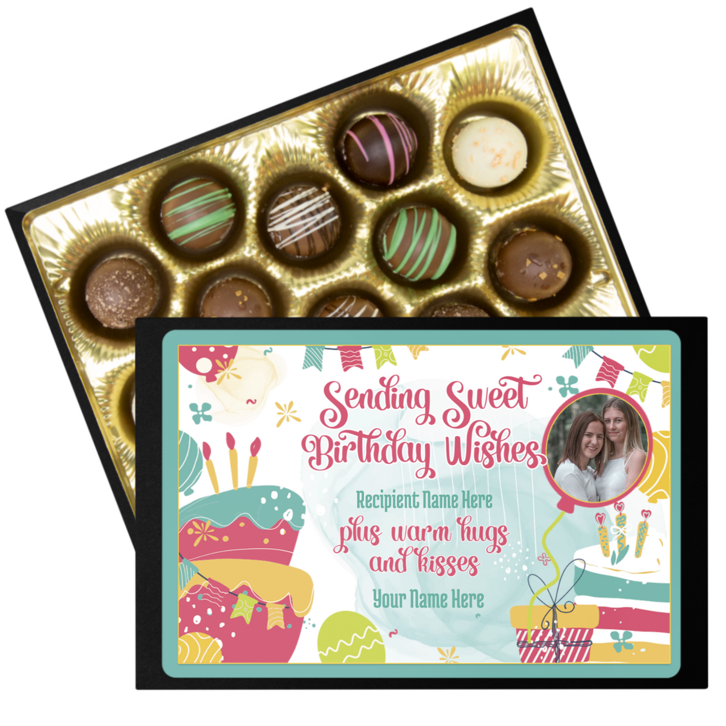 Birthday  Truffle Gift, Personalized Chocolate Gift, Sweet Birthday Wishes