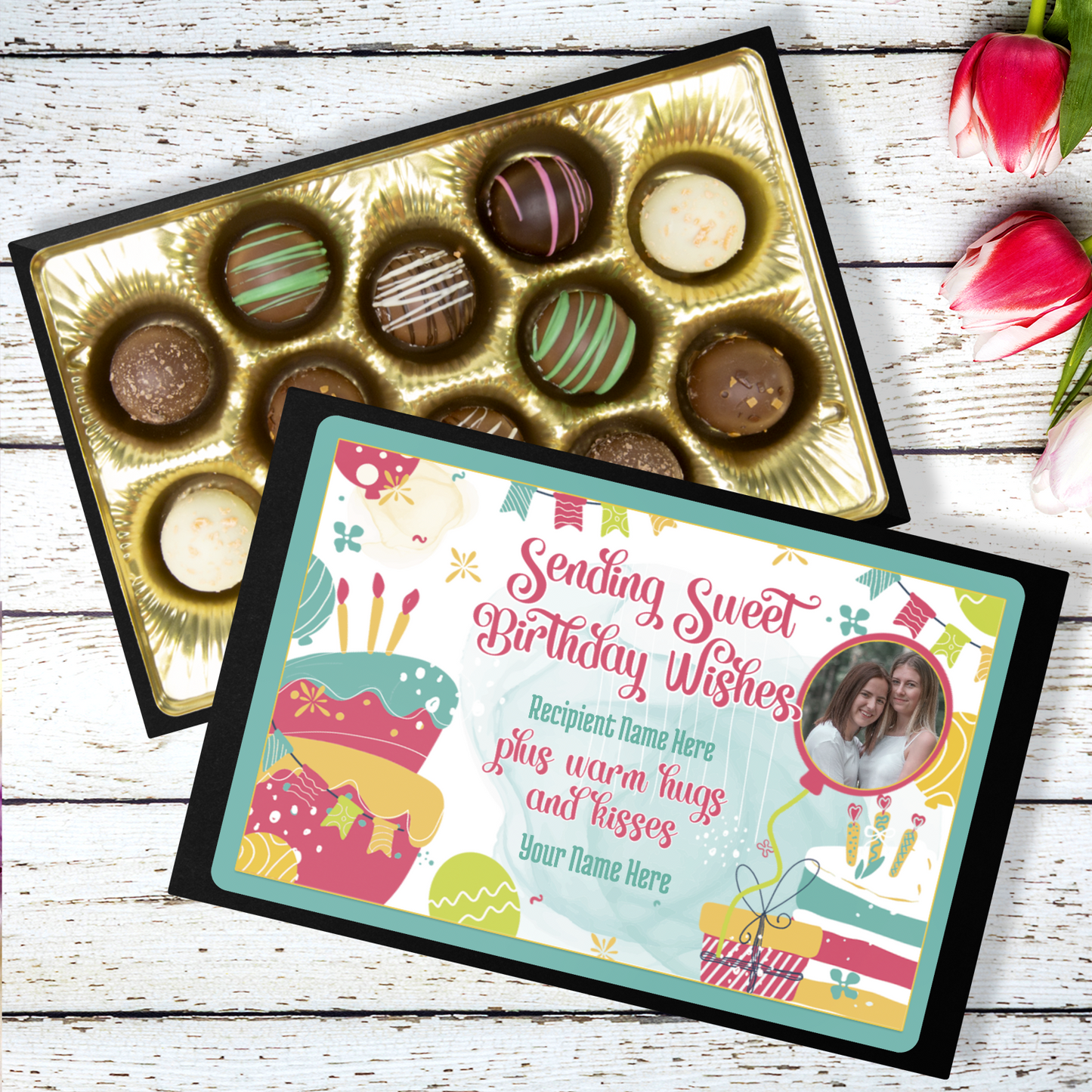 Birthday  Truffle Gift, Personalized Chocolate Gift, Sweet Birthday Wishes