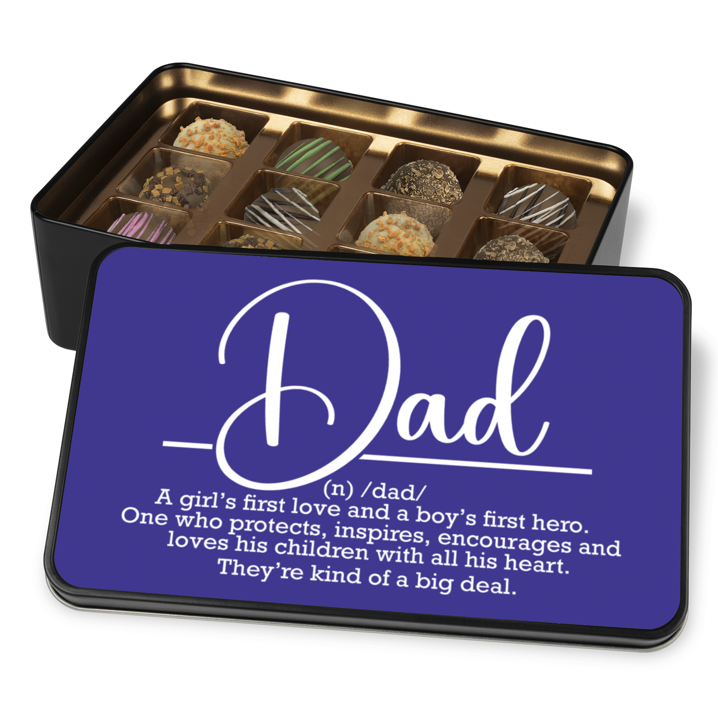 Fathers Day Gift - Chocolate Artisan Truffles - Keepsake Tin - Gift from Daughter - Gift from Wife