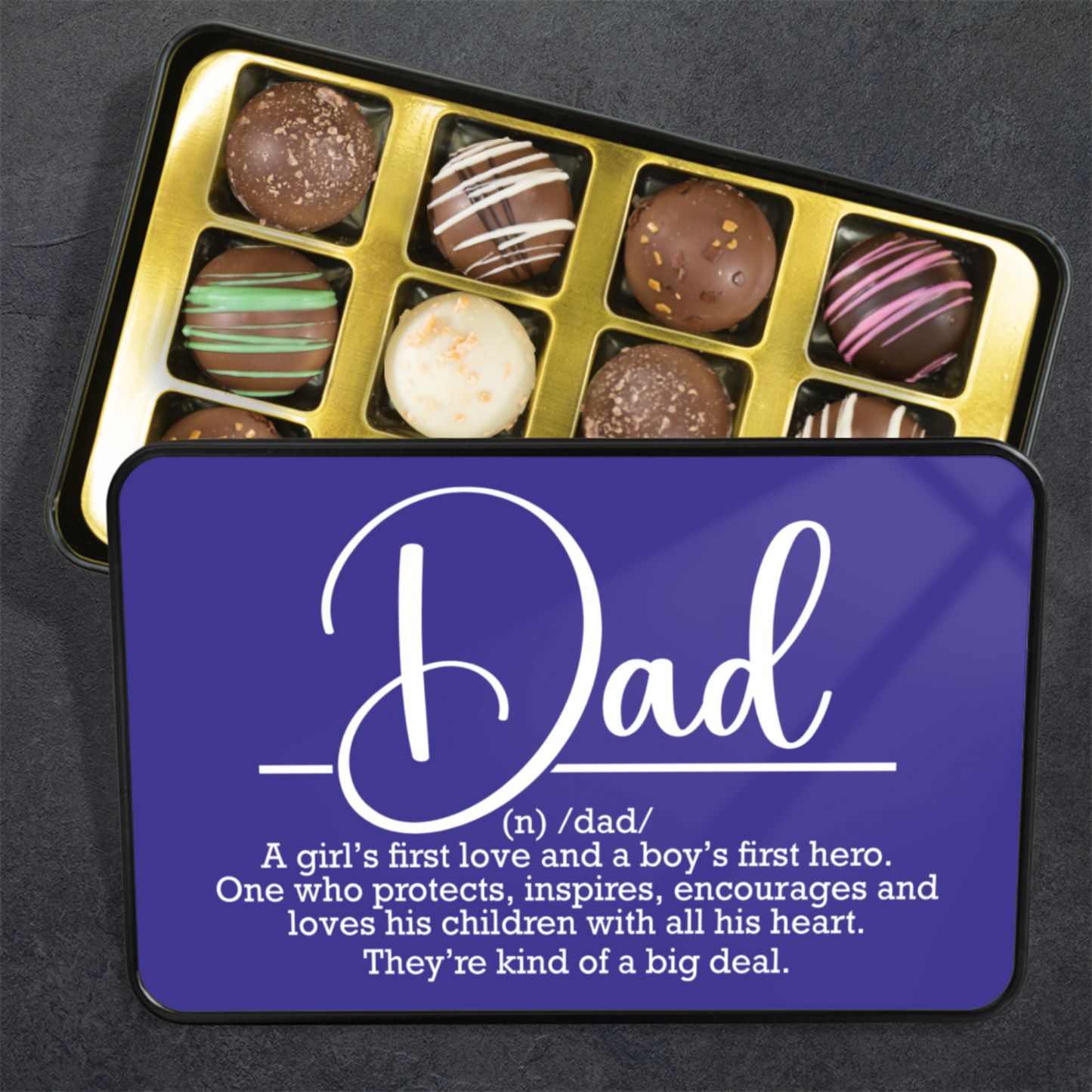 Fathers Day Gift - Chocolate Artisan Truffles - Keepsake Tin - Gift from Daughter - Gift from Wife