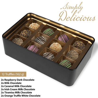 Congrats Graduation Truffle Box - Assorted Flavors in Blue-themed Keepsake Tin - Mardonyx Candy