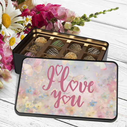 I Love You Butterfly Truffle Box - Assorted Flavors in Charming Keepsake Tin