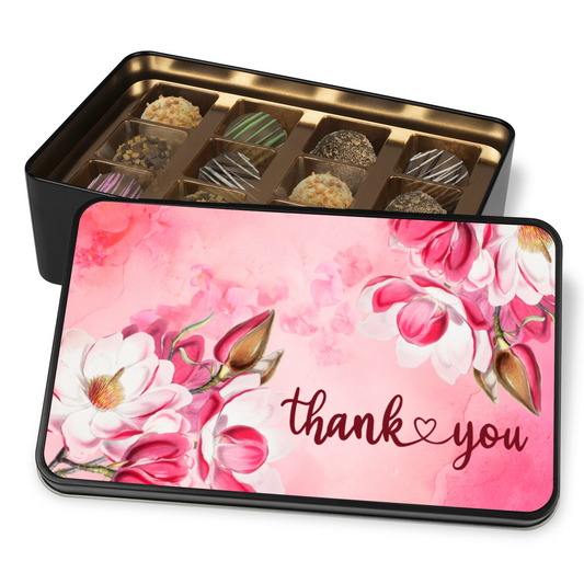 Gourmet Truffle Keepsake Tin - Thank You Floral Collection