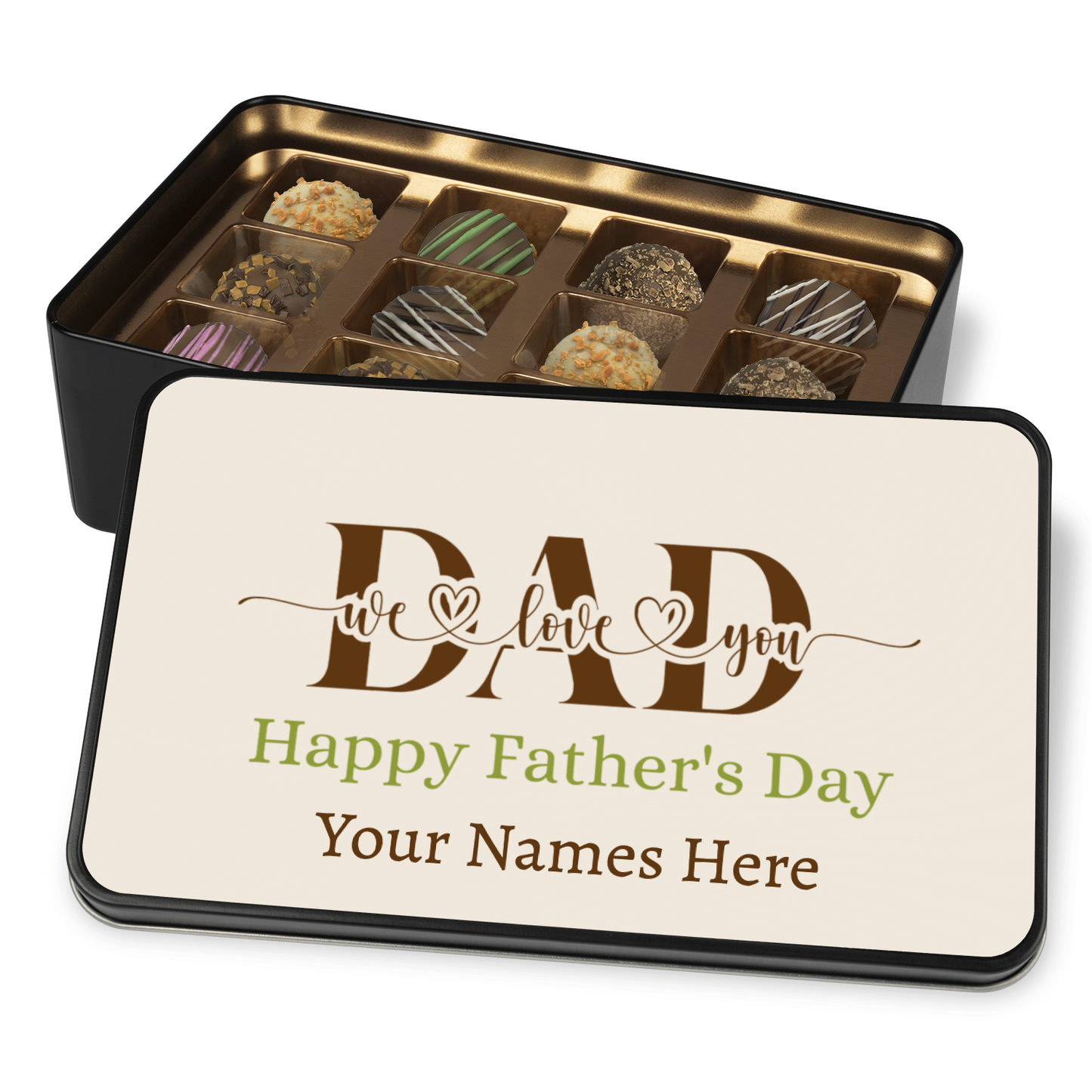 Personalized Father's Day Chocolate Truffles