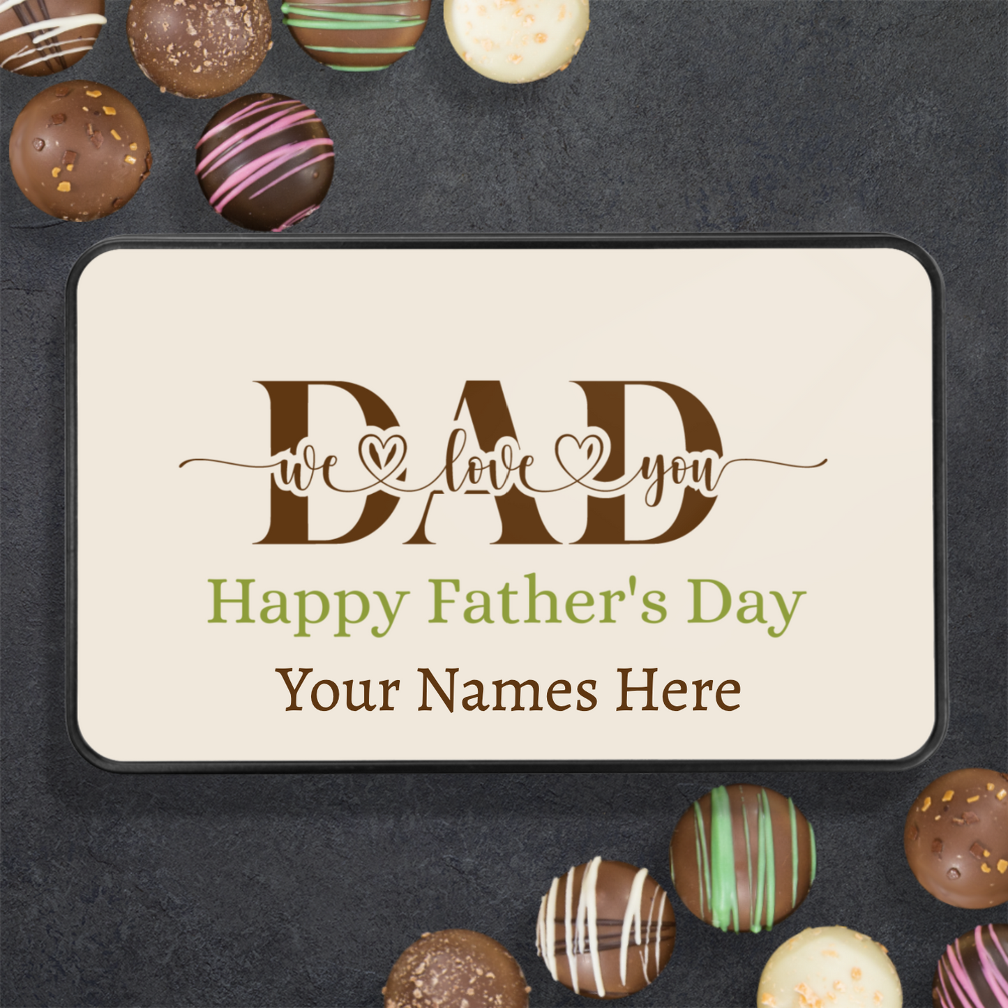 Personalized Father's Day Chocolate Truffles