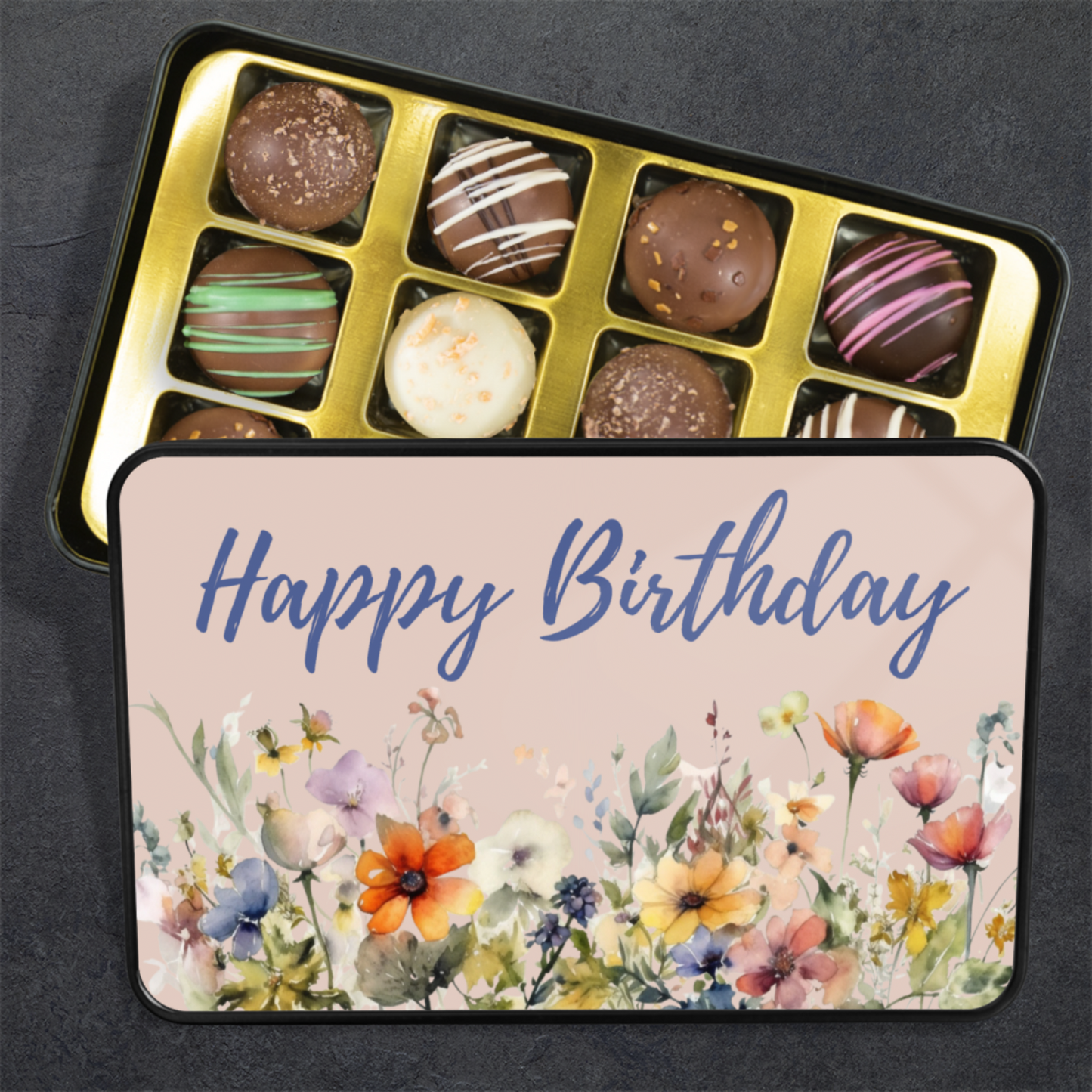 Wildflower Watercolor Happy Birthday Truffle Tin: A Special Keepsake
