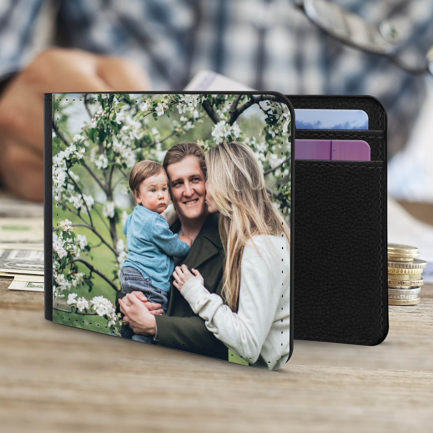 Photo Wallet Gift for Him, Custom Photo Wallet, Men's Wallet,  Men's Custom Wallet