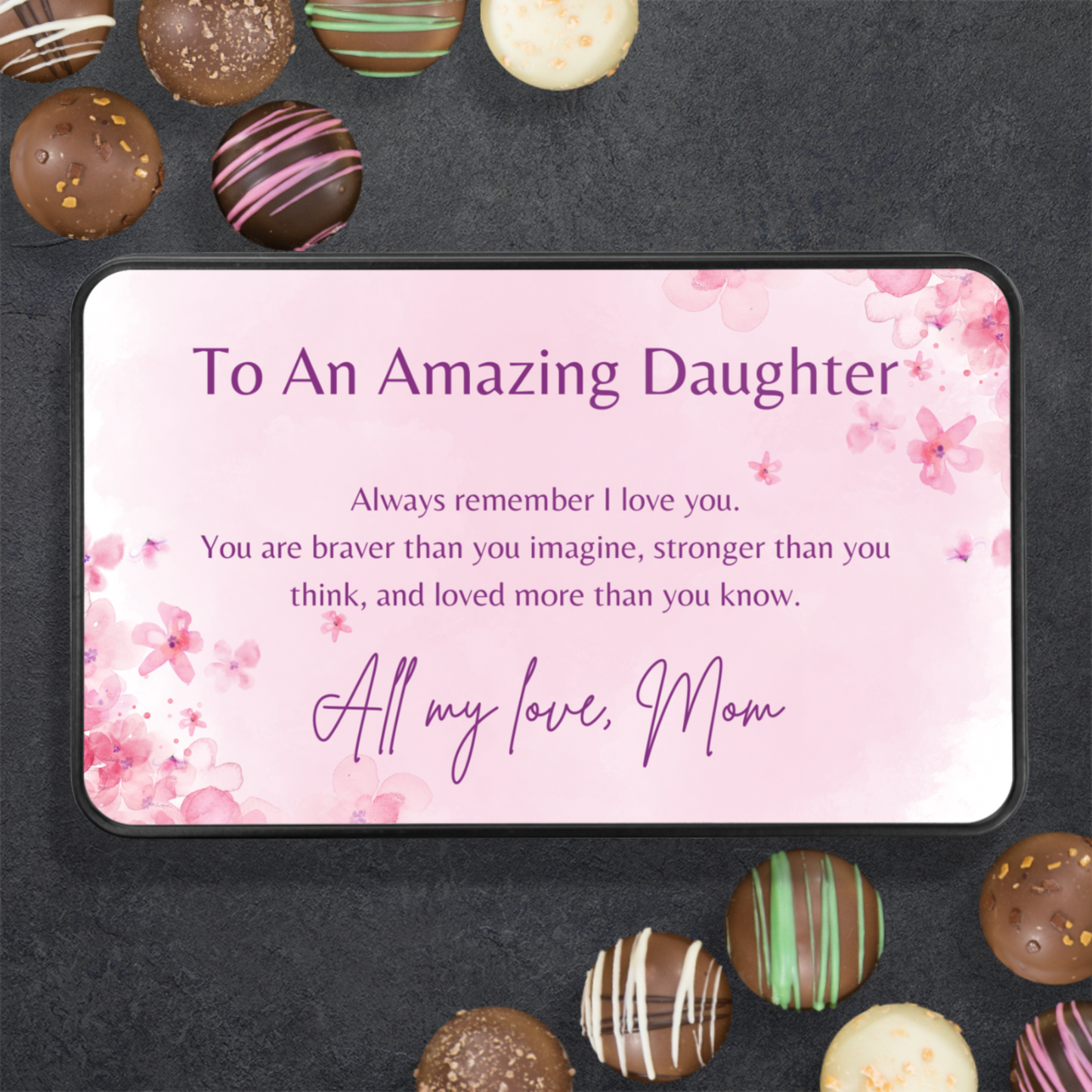 To My Amazing Daughter" Chocolate Truffles Gift Tin