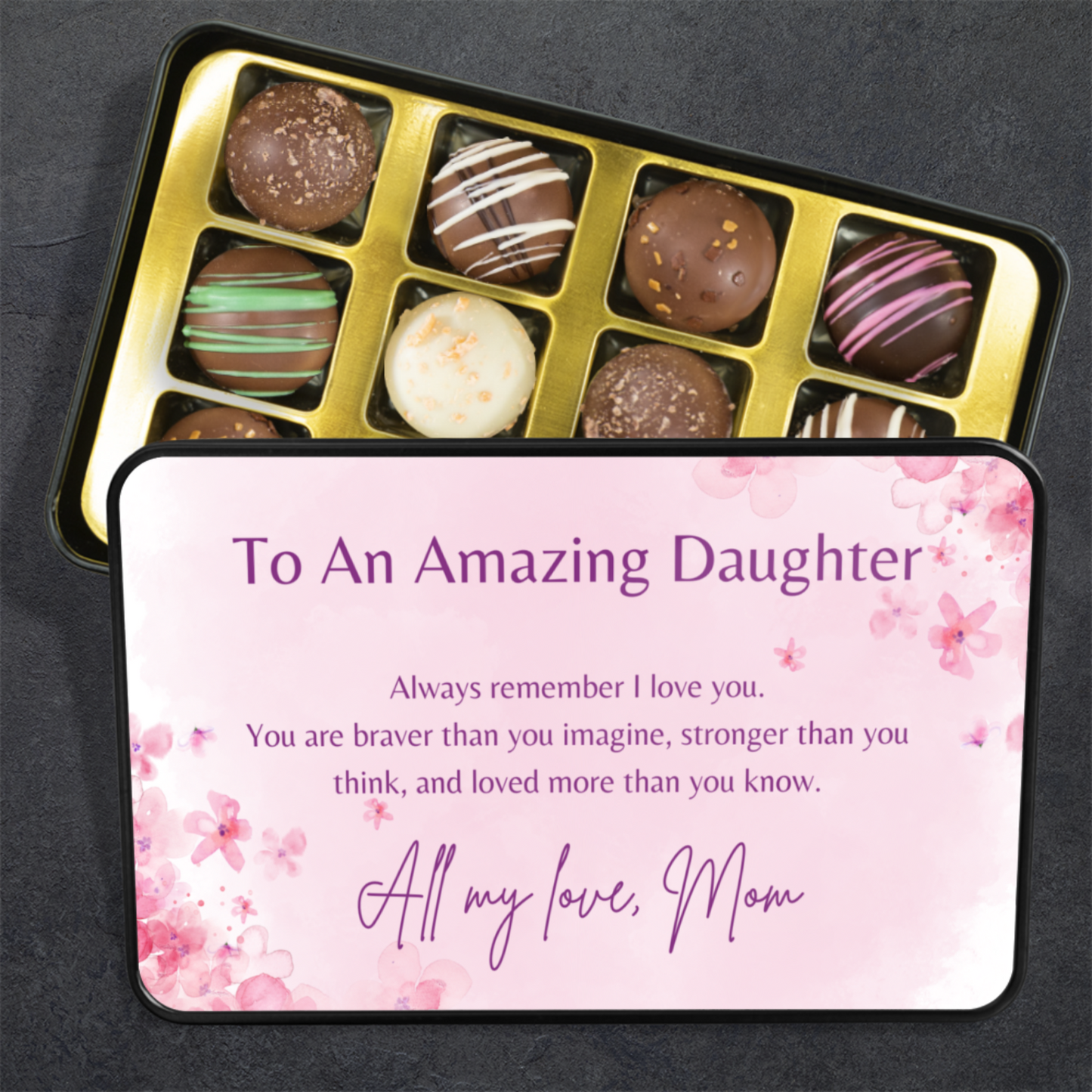 To My Amazing Daughter" Chocolate Truffles Gift Tin