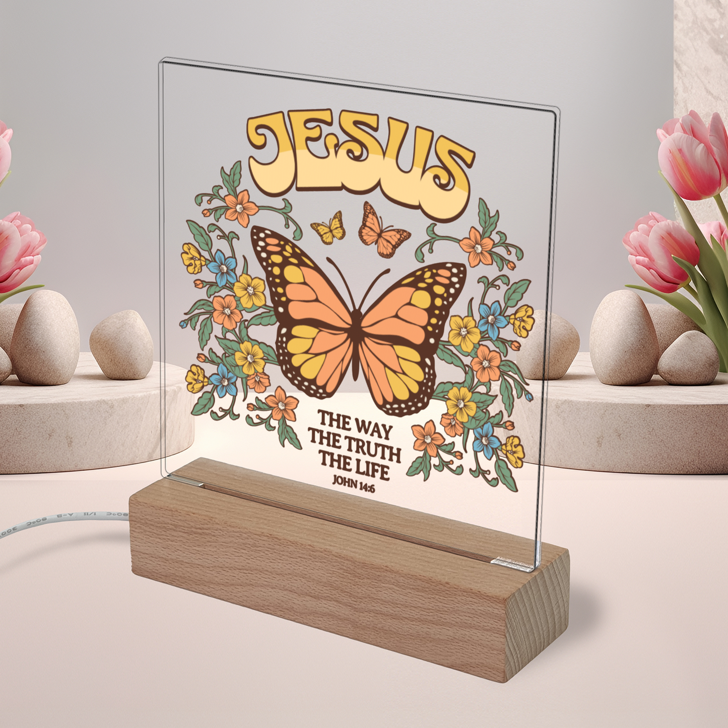 Christian Acrylic Square Plaque | The Way The Truth The Life | John 14:6