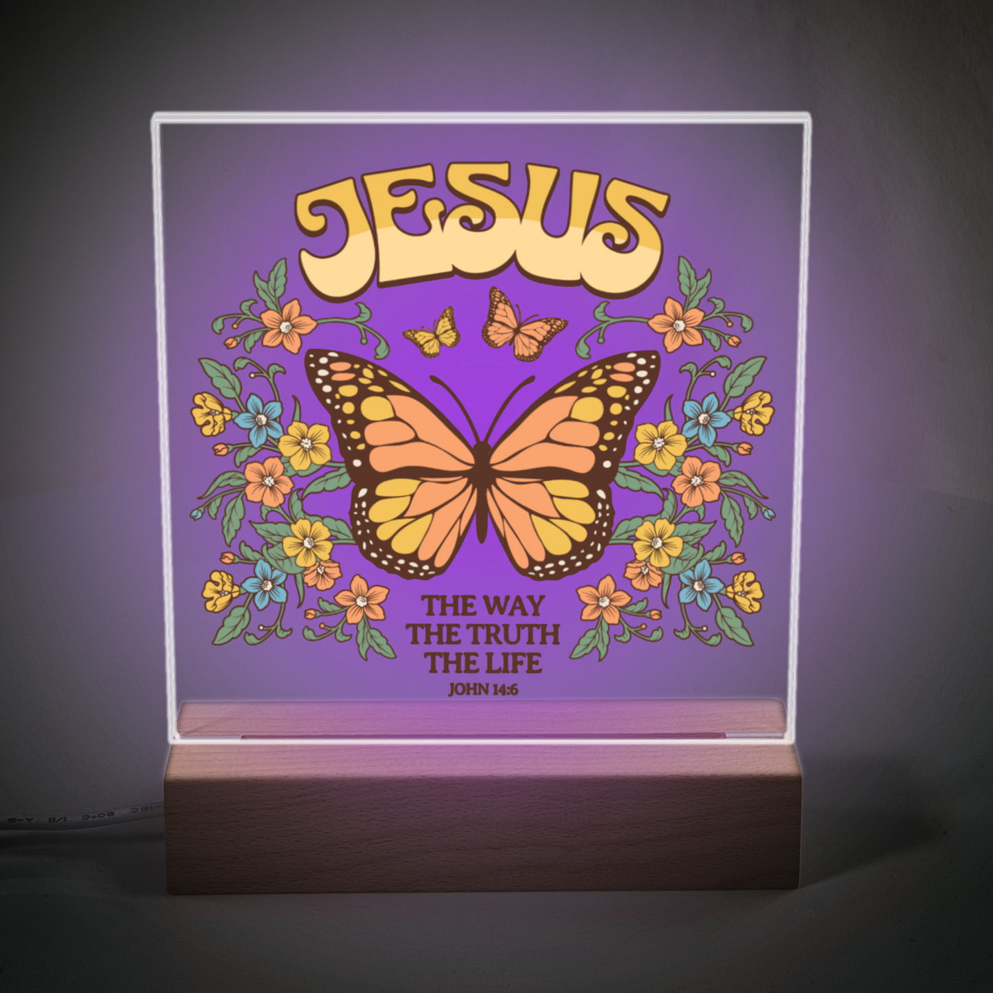 Christian Acrylic Square Plaque | The Way The Truth The Life | John 14:6