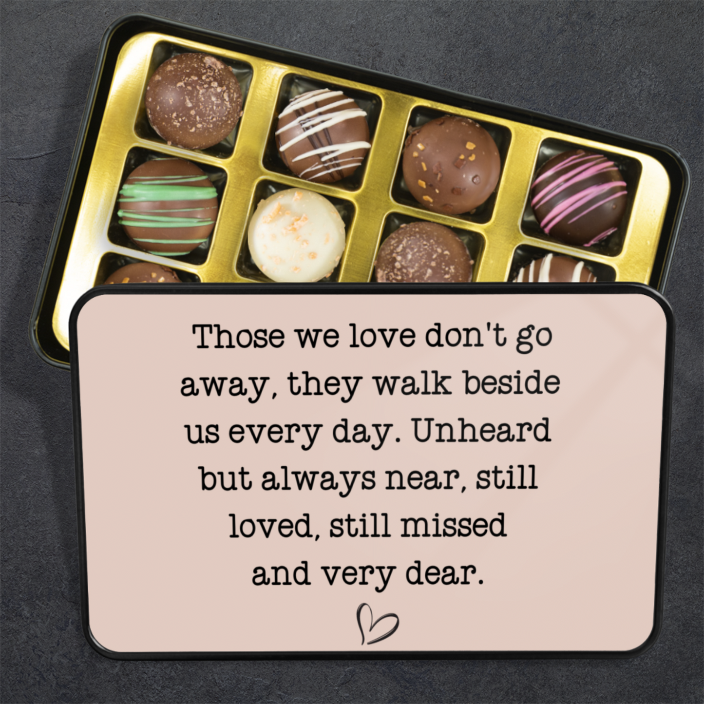 Chocolate Truffles Sympathy Gift, Bereavement Gift, Loss of Loved One Memorial Gift, Keepsake Tin - Mardonyx Candy