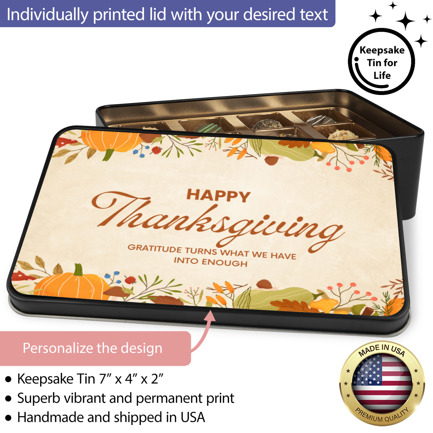 Happy Thanksgiving Chocolate Truffle Gift Box - Mardonyx Candy