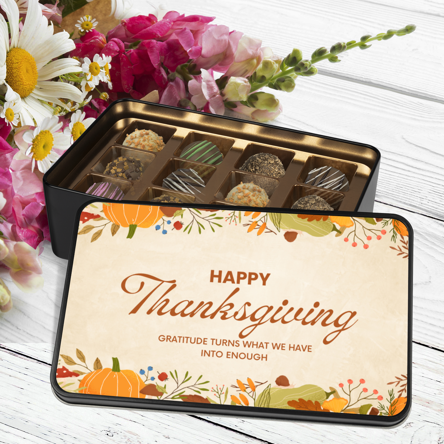 Happy Thanksgiving Chocolate Truffle Gift Box - Mardonyx Candy