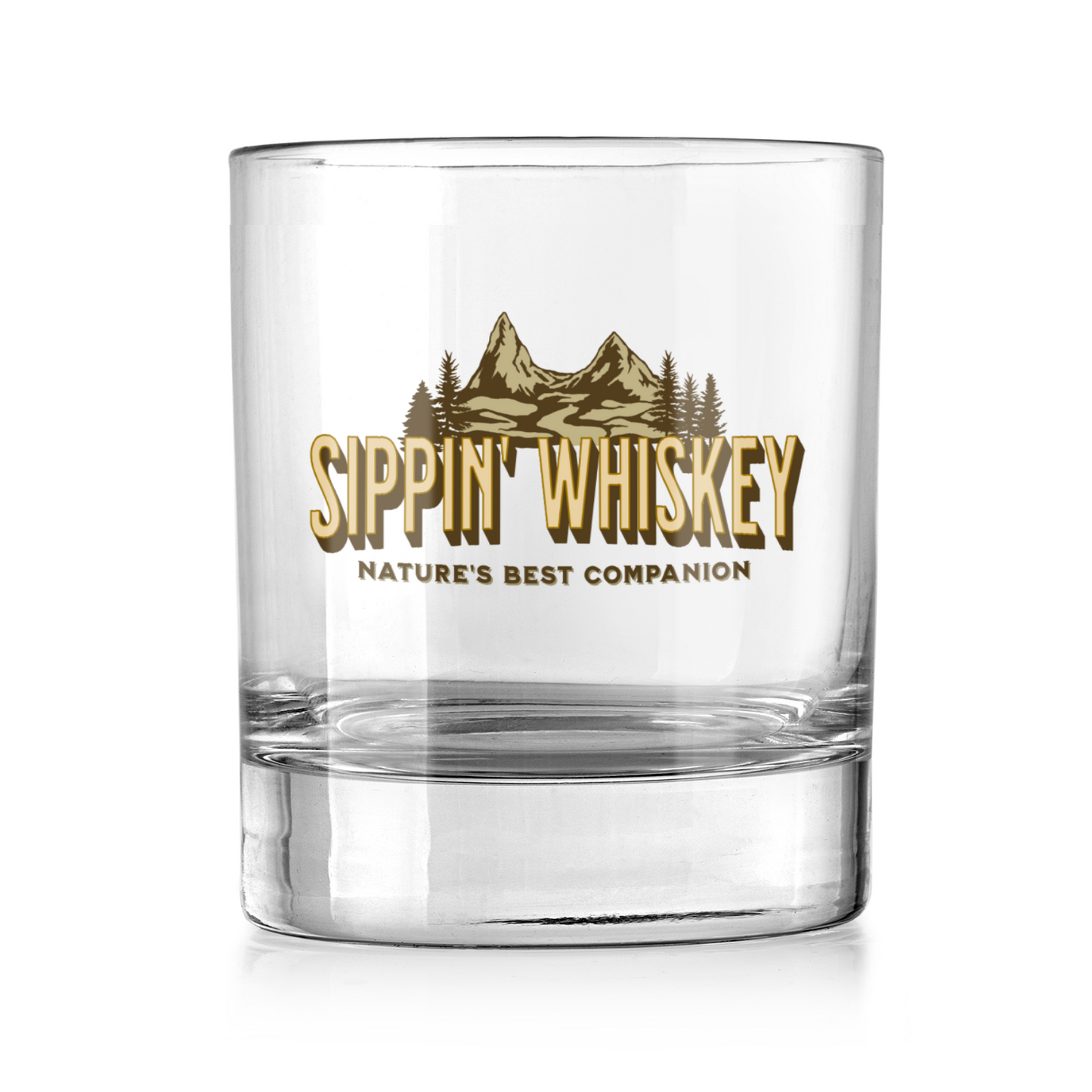 Funny Whiskey Glasses for Men, Sippin Whiskey Nature's Best Companion