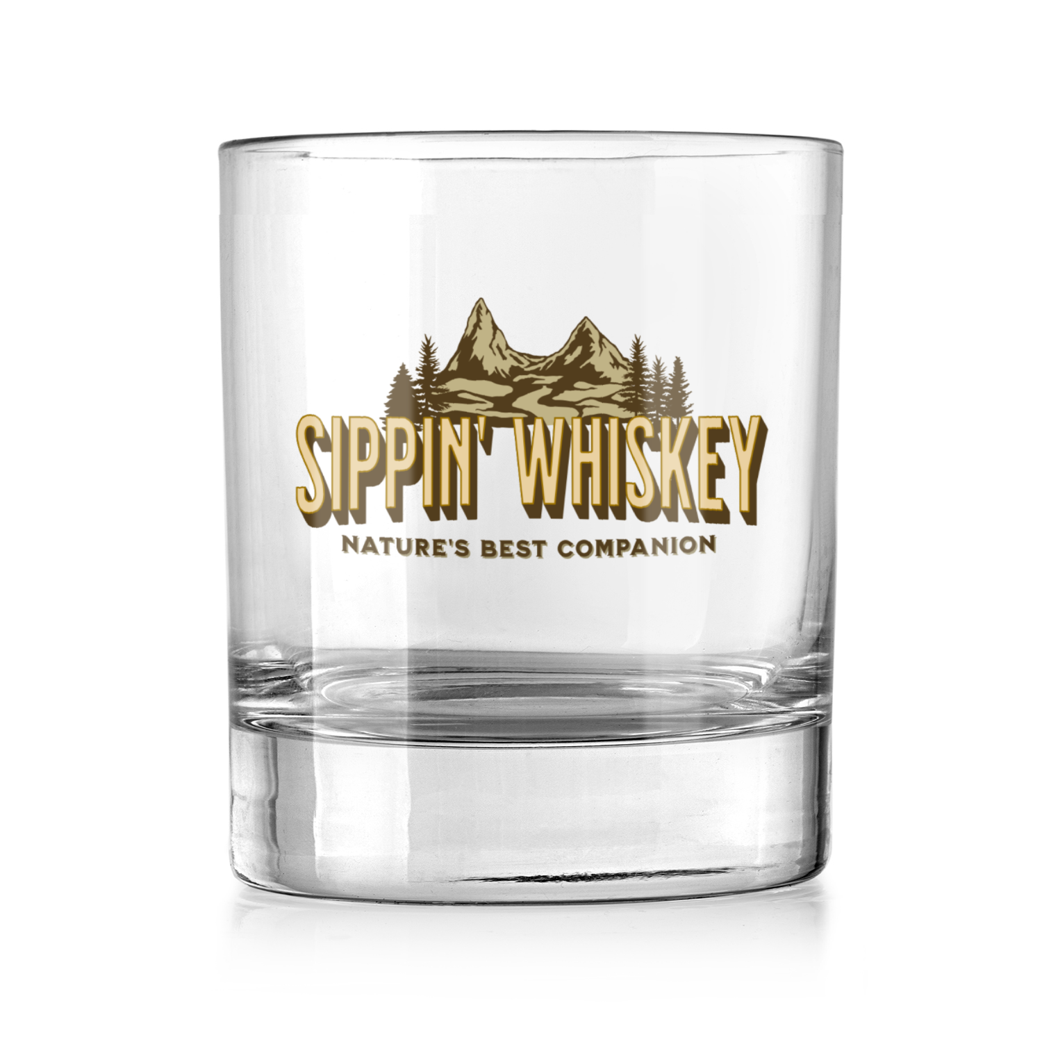 Funny Whiskey Glasses for Men, Sippin Whiskey Nature's Best Companion - Mardonyx