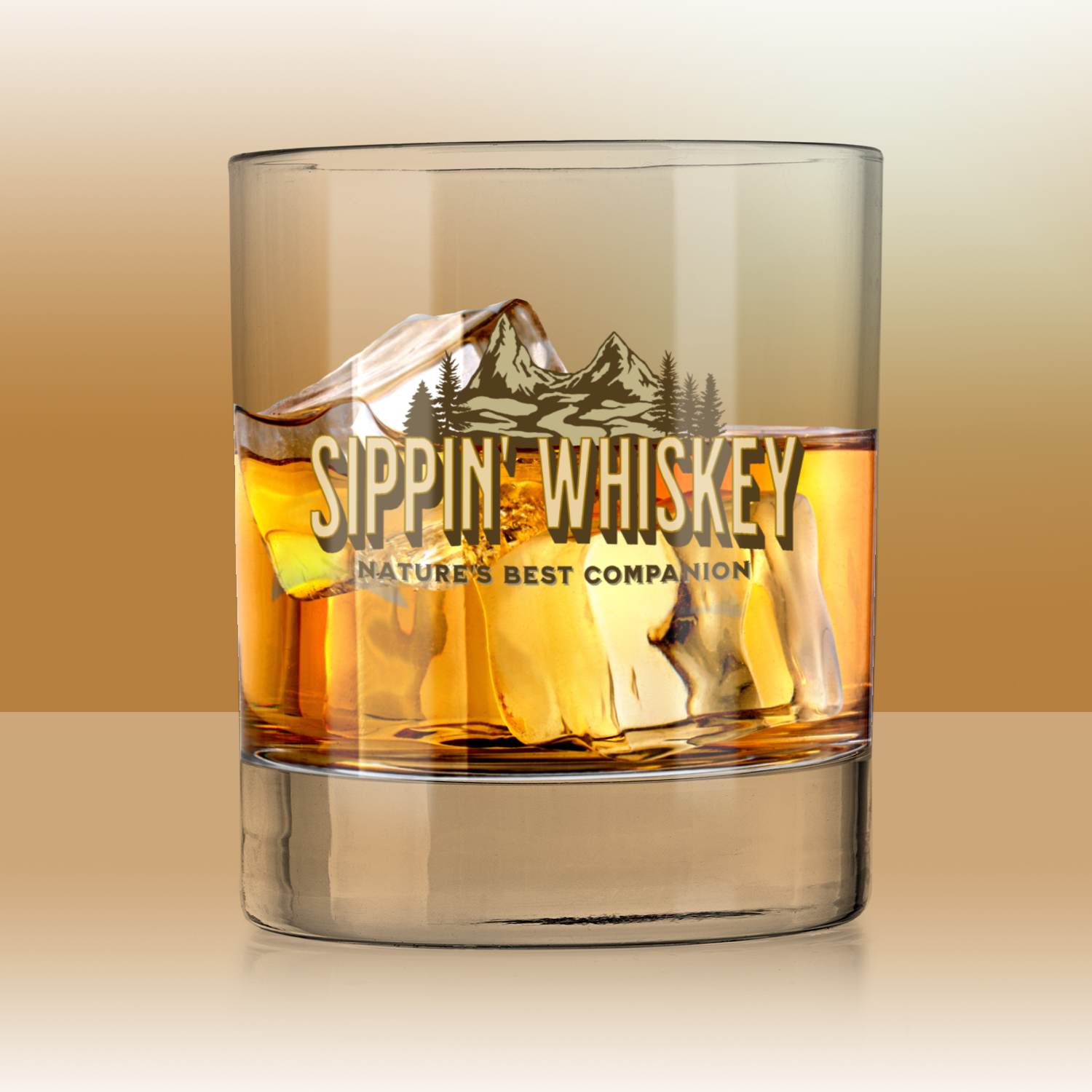 Funny Whiskey Glasses for Men, Sippin Whiskey Nature's Best Companion - Mardonyx