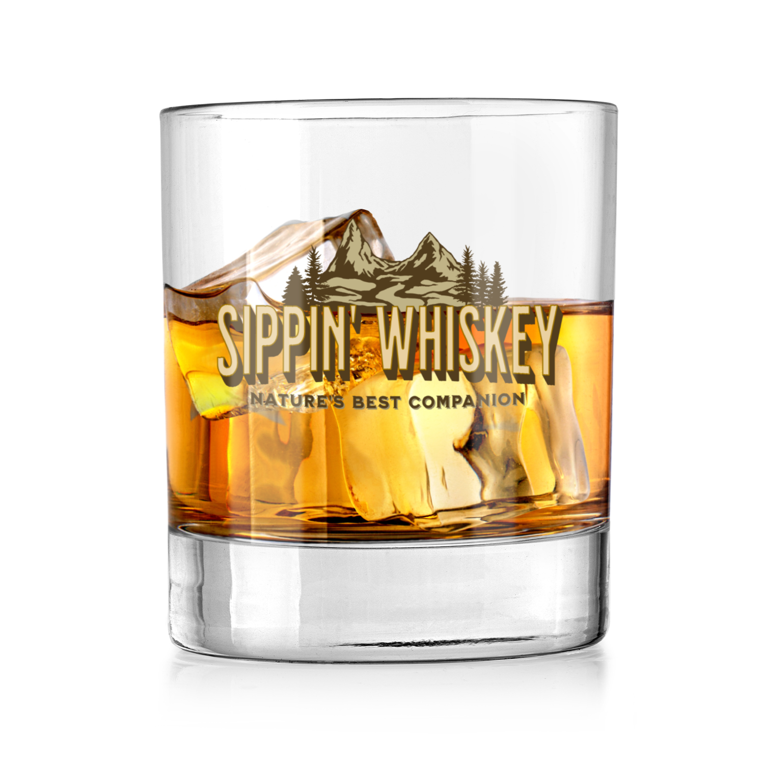 Funny Whiskey Glasses for Men, Sippin Whiskey Nature's Best Companion - Mardonyx