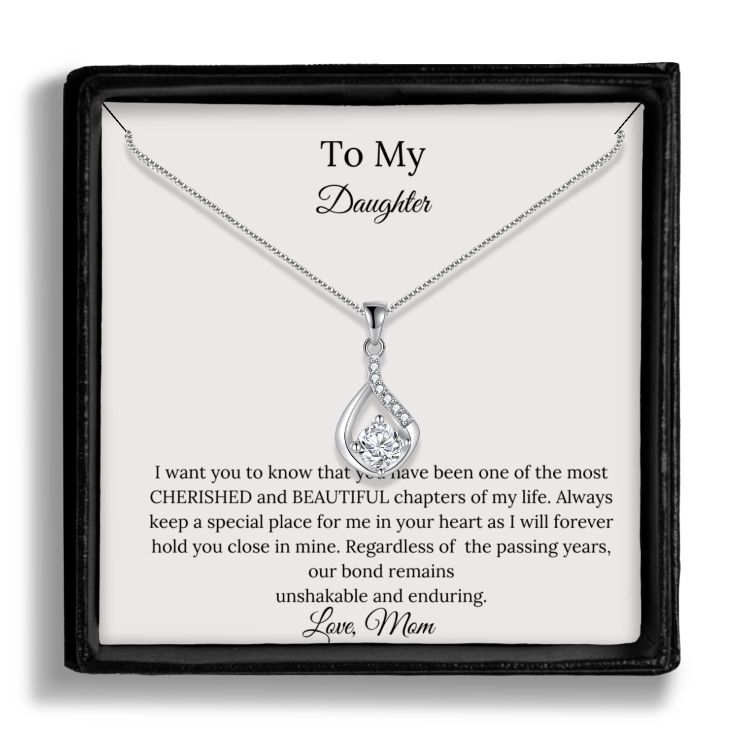 To My Daughter Necklace, Forever Love Necklace, Daughter Necklace, Daughter Gift From Mom - Mardonyx Jewelry